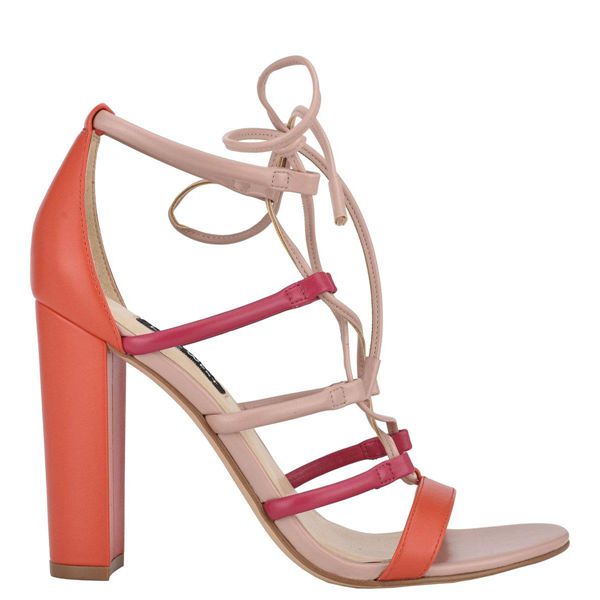 Nine West Maeko Strappy Multicolor Heeled Sandals | Ireland 89Z38-4A40